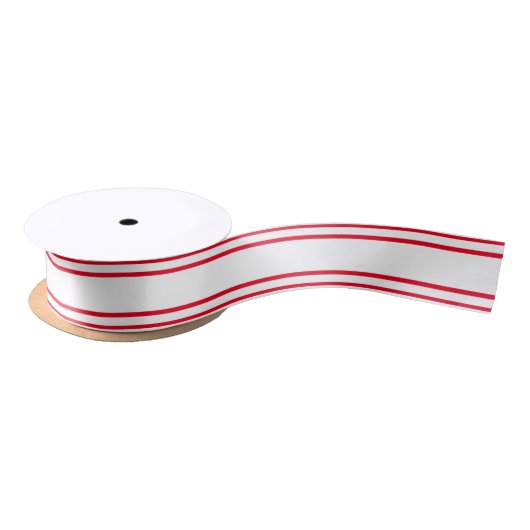 DIY Stripe & Achtergrondkleur - Rood wit Satijnen Lint (Spoel)