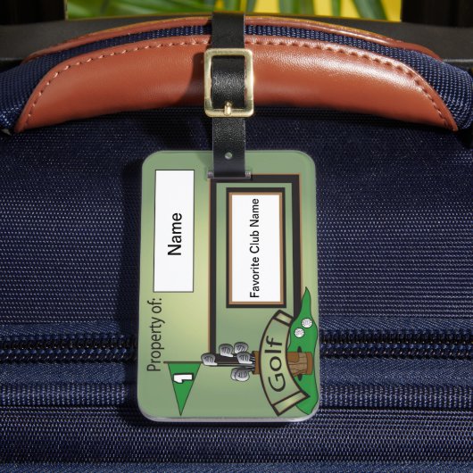 🏌️ ♂️ | DIY-tekst | Groen Bagagelabel (Voorkant Insitu 2)