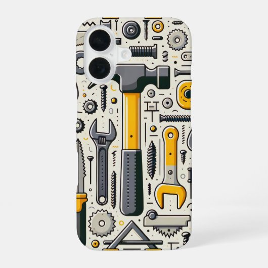 DIY Tool Assortiment iPhone 16 Hoesje (Achterkant)