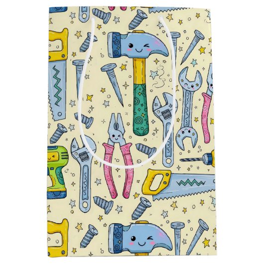 DIY Tool Collection With Doodle Stars Medium Cadeauzakje (Voorkant)