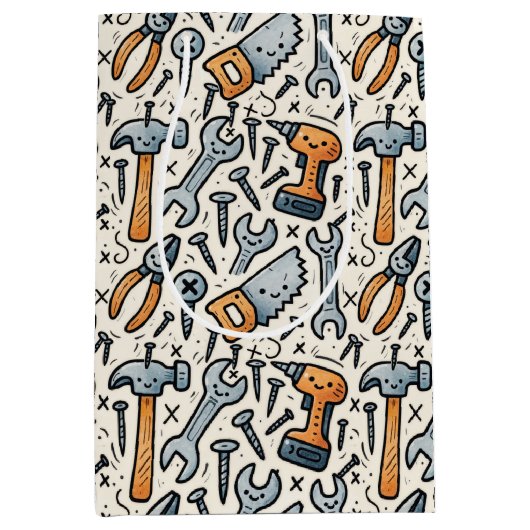 DIY Tools Doodle Cartoon Medium Cadeauzakje (Voorkant)