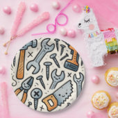 DIY Tools Doodle Cartoon Papieren Bordje (Feest)
