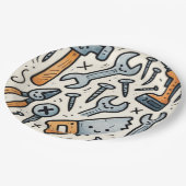 DIY Tools Doodle Cartoon Papieren Bordje (Gekanteld)