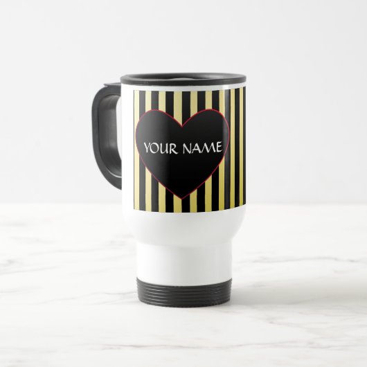 DIY TRAVEL MOK MET HARTEN EN STREPEN (Voorkant links)