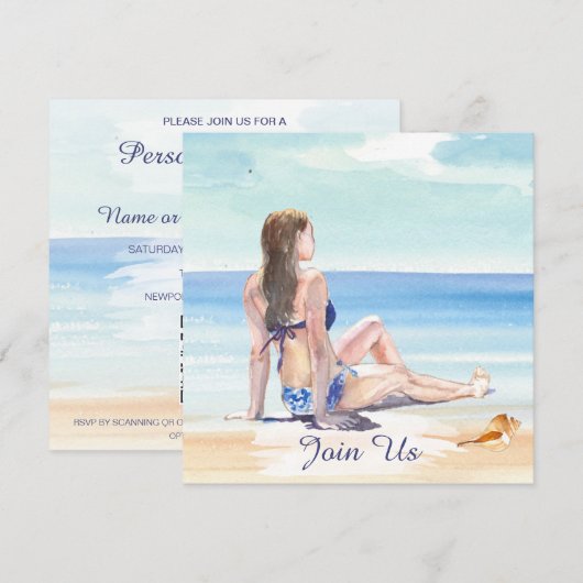 *~* DIY Tropical AR29 Beach ANY EVENT Party Kaart (Voorkant / Achterkant)