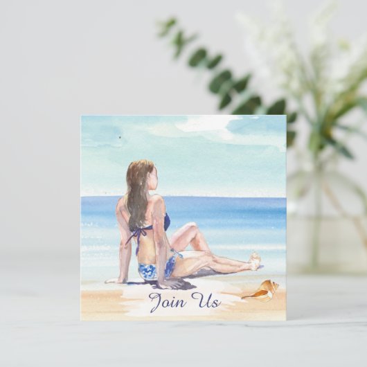 *~* DIY Tropical AR29 Beach ANY EVENT Party Kaart (Staand voorkant)