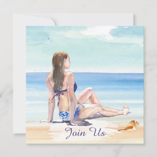 *~* DIY Tropical AR29 Beach ANY EVENT Party Kaart (Voorkant)