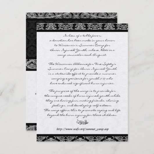 DIY Trouwtafel Dank Je Bedankkaart (Voorkant / Achterkant)