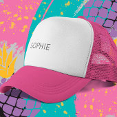 DIY Trucker Hat | Aangepaste tekst, naam, monogram Trucker Pet