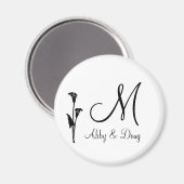 DIY Tulip logo met monogram Magneet (Voorkant / Achterkant)