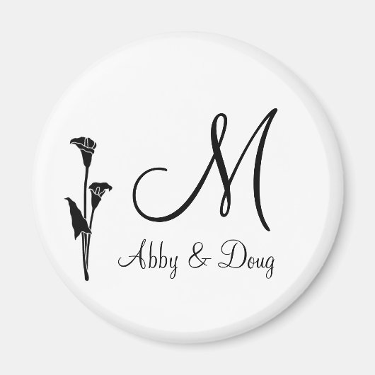 DIY Tulip logo met monogram Magneet (Voorkant)