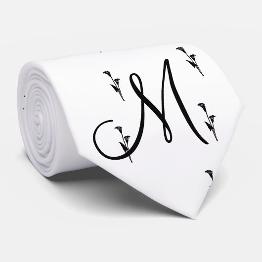 DIY Tulip logo met monogram Stropdas (Opgerold)