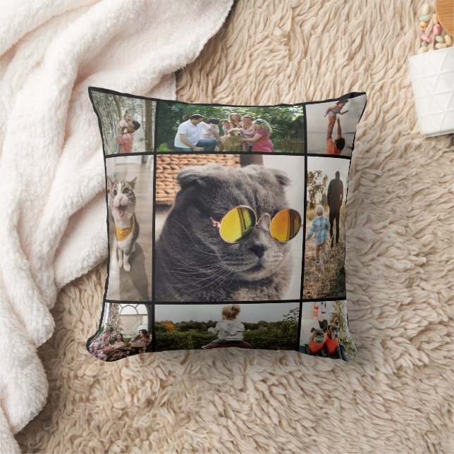 DIY Two-Sided Family Photo Collage Pillow 9Photos Kussen (Deken)