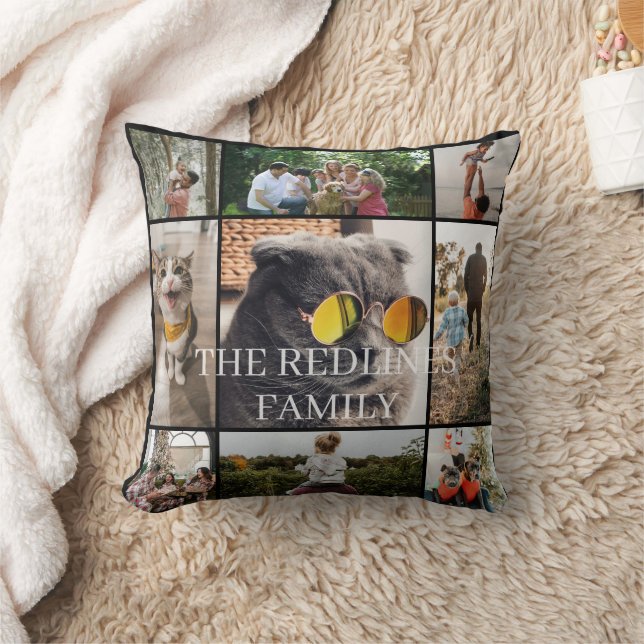 DIY Two-Sided Family Photo Collage Pillow 9Photos Kussen (Deken)