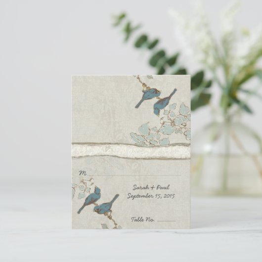 DIY U Score Kaart Blauwgroen Bird Weduwkaart (Staand voorkant)