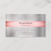 DIY Uw Logo Bedrijfsnaam, Roze Zilver op Zilver Visitekaartje (Achterkant)