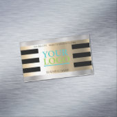 DIY Uw Logo, Busnaam Yellow Gold Brushed Silver Magnetisch Visitekaartje (Voorbeeld)