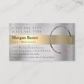 DIY Uw Logo, foto, geel goud, geborsteld zilver Visitekaartje (Achterkant)