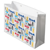 DIY Vaderdag Gift Bag Kleurrijke Tekst Groot Cadeauzakje (Voorkant Gekanteld)