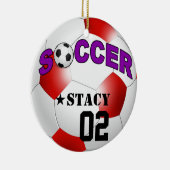 DIY Voetbal KIES UW ACHTERGRONDKLEUR Keramisch Ornament (Rechts)