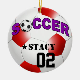 DIY Voetbal KIES UW ACHTERGRONDKLEUR Keramisch Ornament