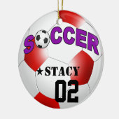 DIY Voetbal KIES UW ACHTERGRONDKLEUR Keramisch Ornament (Links)