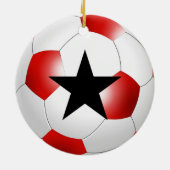 DIY Voetbal KIES UW ACHTERGRONDKLEUR Keramisch Ornament (Achterkant)