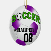 DIY Voetbal KIES UW ACHTERGRONDKLEUR Keramisch Ornament (Rechts)