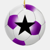 DIY Voetbal KIES UW ACHTERGRONDKLEUR Keramisch Ornament (Achterkant)