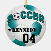 DIY Voetbal KIES UW ACHTERGRONDKLEUR Keramisch Ornament (Voorkant)