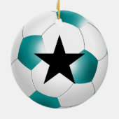DIY Voetbal KIES UW ACHTERGRONDKLEUR Keramisch Ornament (Achterkant)