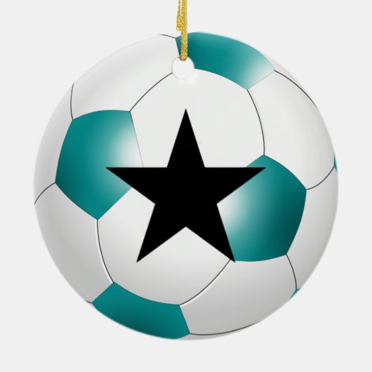 DIY Voetbal KIES UW ACHTERGRONDKLEUR Keramisch Ornament (Achterkant)