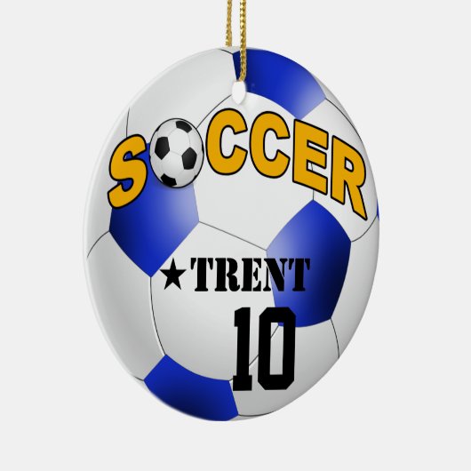 DIY Voetbal KIES UW ACHTERGRONDKLEUR Keramisch Ornament (Rechts)