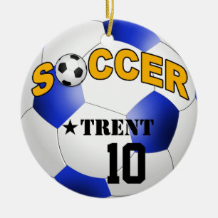 DIY Voetbal KIES UW ACHTERGRONDKLEUR Keramisch Ornament