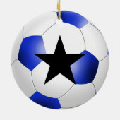 DIY Voetbal KIES UW ACHTERGRONDKLEUR Keramisch Ornament (Achterkant)