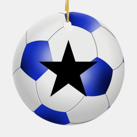 DIY Voetbal KIES UW ACHTERGRONDKLEUR Keramisch Ornament (Achterkant)