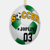 DIY Voetbal KIES UW ACHTERGRONDKLEUR Keramisch Ornament (Rechts)