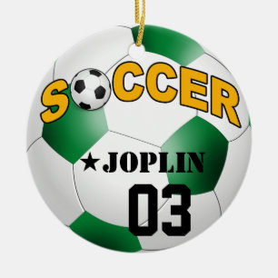 DIY Voetbal KIES UW ACHTERGRONDKLEUR Keramisch Ornament