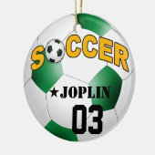 DIY Voetbal KIES UW ACHTERGRONDKLEUR Keramisch Ornament (Links)