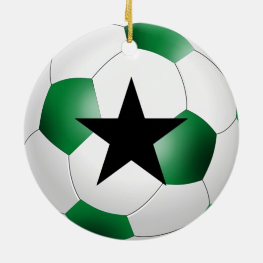 DIY Voetbal KIES UW ACHTERGRONDKLEUR Keramisch Ornament (Achterkant)