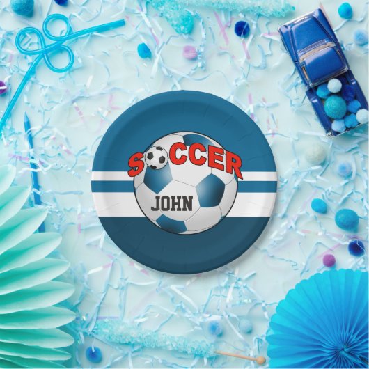 DIY Voetbal KIES UW ACHTERGRONDKLEUR Papieren Bordje (Feest)