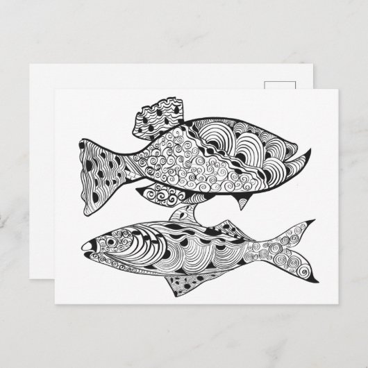 DIY volwassen kleur in visontwerp Briefkaart (Voorkant / Achterkant)