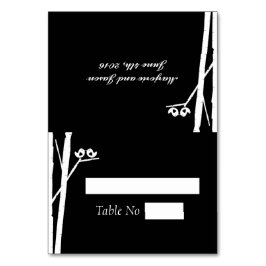 DIY Vouw Tent Place Cards Birchtree Vogels Zwart Kaart