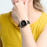 DIY Watch | Aangepaste naam, kleur, tekst Horloge<br><div class="desc">Ben jij een Doe Het Zelf? Nu kunt u uw eigen gepersonaliseerde polshorloge maken met onze eenvoudig te gebruiken DIY-sjablonen. Voeg een naam toe. Initialen. Een monogram. Een foto. Een logo of ander afbeelding. Dit horloge is uitgevoerd in zwart met witte tekst, maar u kunt ook uw eigen achtergrondkleur kiezen....</div>