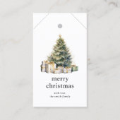 DIY WATERVERF KERSTBOOM VAKANTIE CADEAU LABEL (Voorkant)