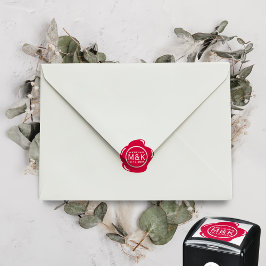 DIY Wedding Funny Faux Red Wax Seal Monogram Zelfinktende Stempel
