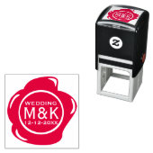 DIY Wedding Funny Faux Red Wax Seal Monogram Zelfinktende Stempel (In situ)