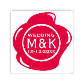 DIY Wedding Funny Faux Red Wax Seal Monogram Zelfinktende Stempel (Design)