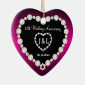 DIY Wedding Jubileum in Fuchsia & Faux Diamonds Keramisch Ornament (Rechts)