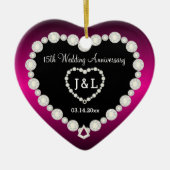 DIY Wedding Jubileum in Fuchsia & Faux Diamonds Keramisch Ornament (Voorkant)